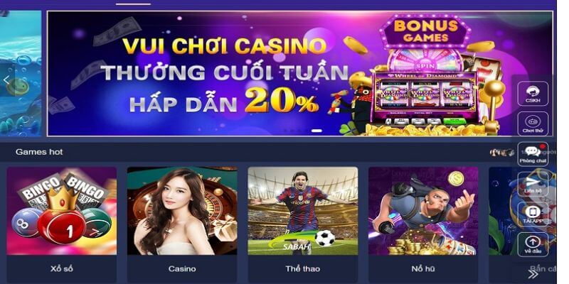 Khuyến mãi tặng thưởng 20% khi tham gia Casino