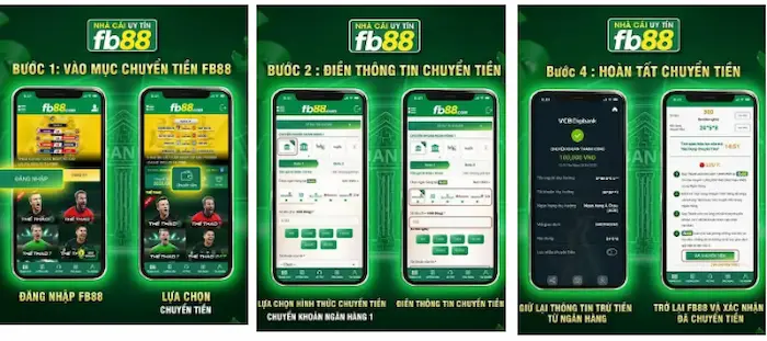 Nạp tiền FB88 bằng phương thức chuyển khoản ngân hàng